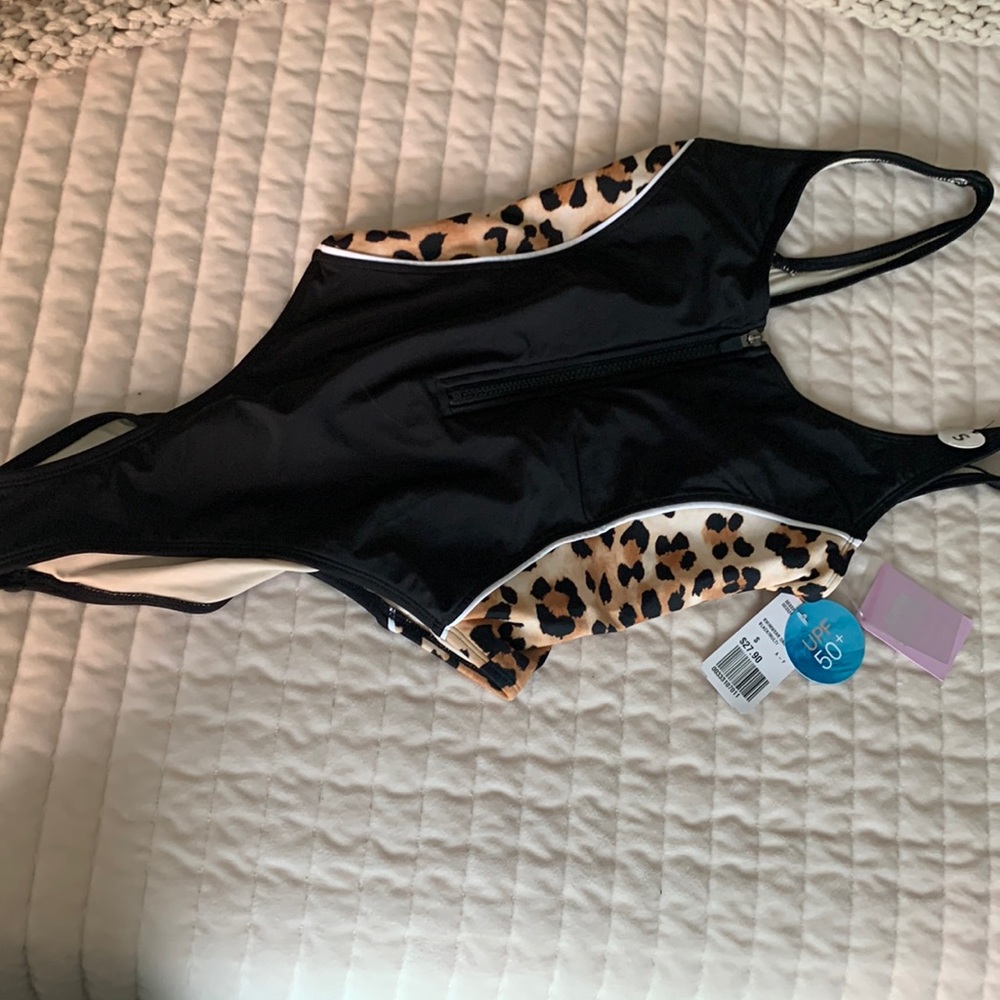 Forever 21 High Cut Leopard Print Swimsuit